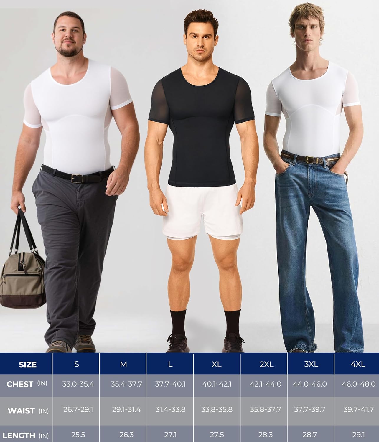 TAILONG Short Sleeve Compression Shirt Men - Shapewear Slimming Body Shaper Tank Top Undershirt Workout Shirts - Image 6