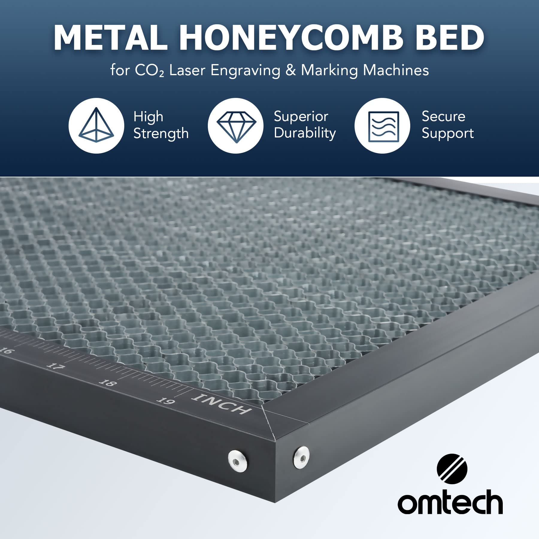 OMTech Łóżko laserowe o strukturze plastra miodu, 300 x 500 mm, metalowy stół roboczy o strukturze plastra miodu do grawerowania laserowego CO2 i frezy, laserowe łóżko robocze o strukturze plastra miodu z otworami 10 mm, waga do grawerowania laserowego i