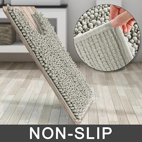 Miniatura 763 de Yimobra - Tapete de baño largo de felpilla, grande de 55.1 x 24 pulgadas, microfibra gruesa, absorbente, extrasuave, antideslizante, peludo, lavable