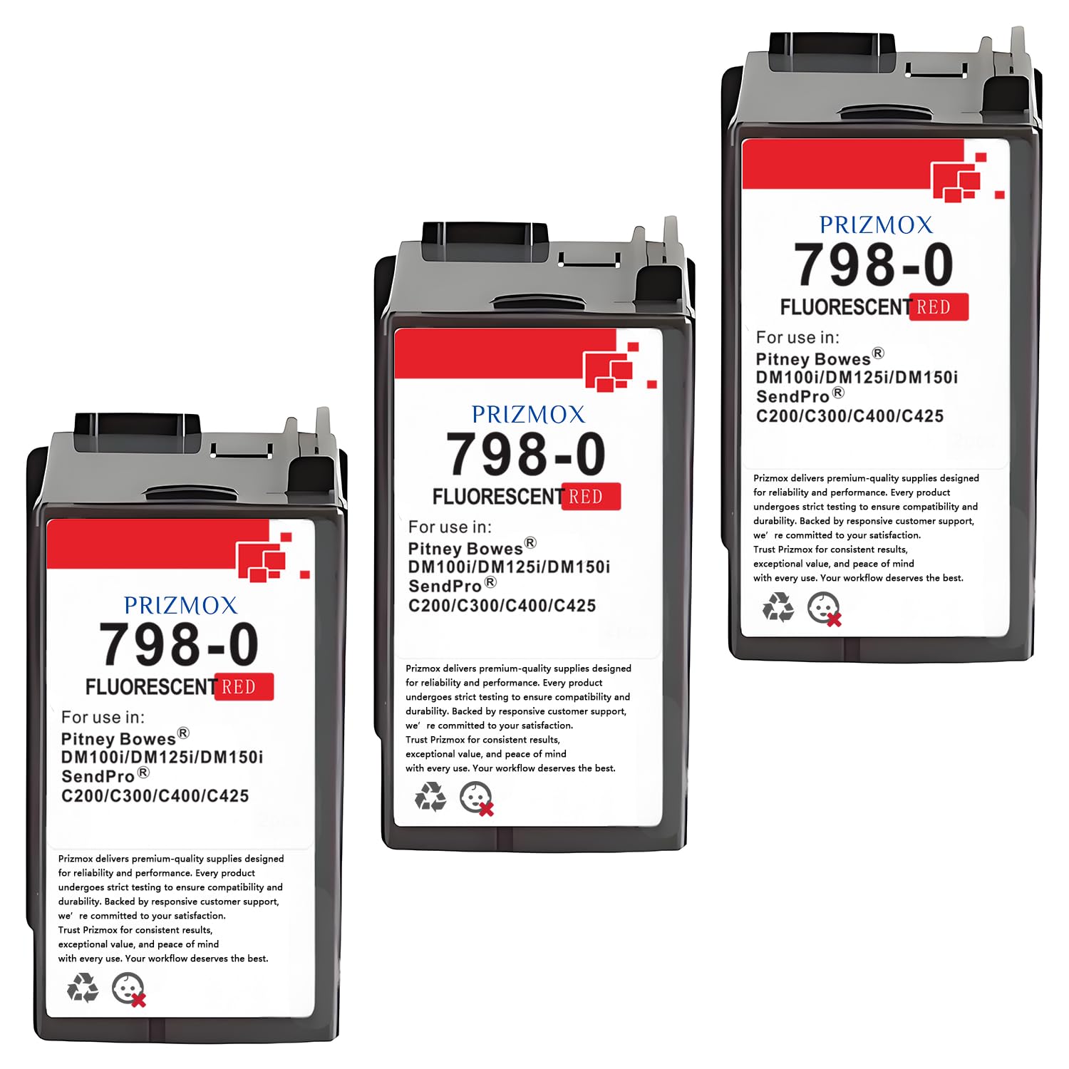 Photo 1 of Prizmox 3-Pack SL-798-0 Red Ink Cartridges
