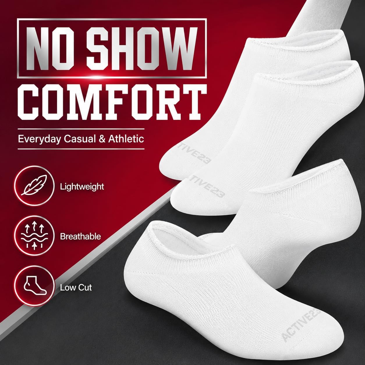 Men’s Socks 15 Pack Breathable Moisture-Wicking Comfort, for Sneakers, Running, Gym & Everyday Wear