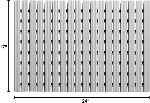 Miniatura 9 de Alfombrillas cuadradas suaves y antideslizantes, 12 piezas de 8.66 pulgadas entrelazadas, tapete sensorial grande para baño con agujero, tapete