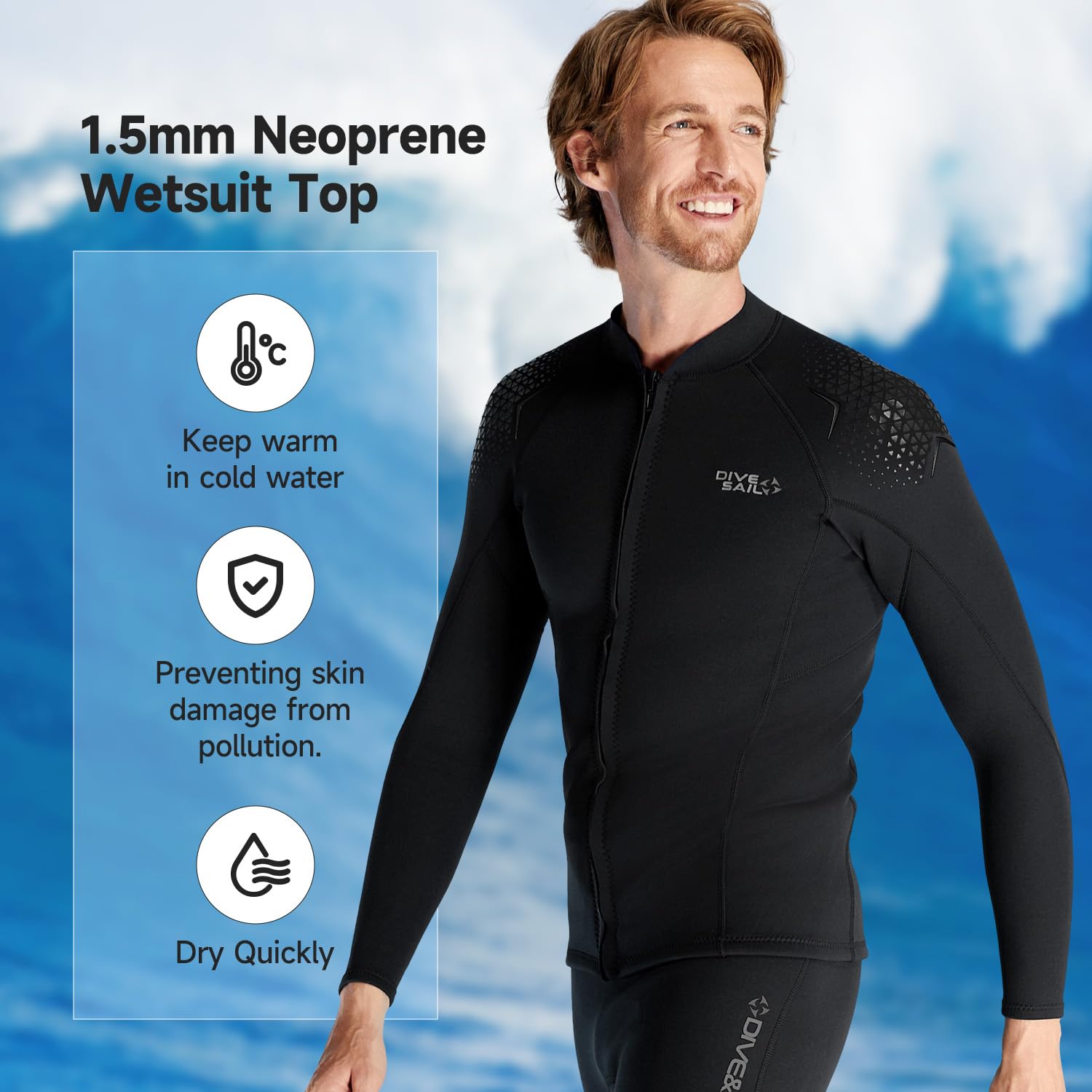Chaqueta de neopreno, pantalones de neopreno para mujer y hombre, chaqueta de neopreno de 1,5 mm, pantalones de buceo, pantalones de neopreno para mantener el calor, traje de buceo, pantalones para