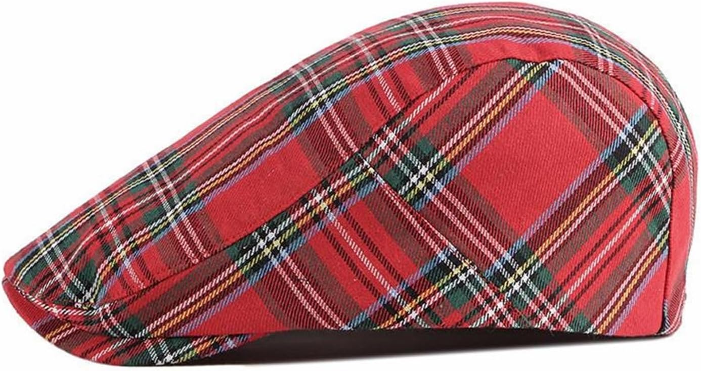 Cotton Spring Plaid Newsboy Caps Flat Peaked Cap Men and Women Painter Beret Hats Outdoor sports