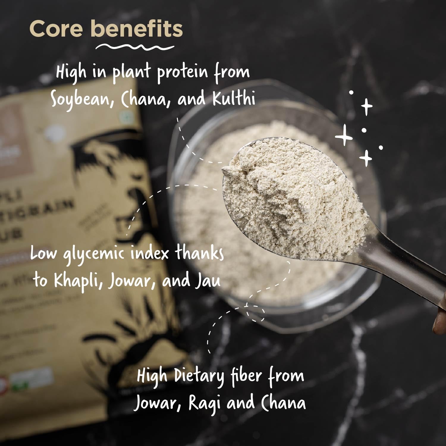 Two Brothers India Farms Khapli Multigrain Atta (5kg)| 8 Grains Flour Mix | High Fiber & Protein Source | Low GI Atta | Khapli, Jowar, Jau, Ragi, Soybean, Kulthi, Chana, Alsi 4