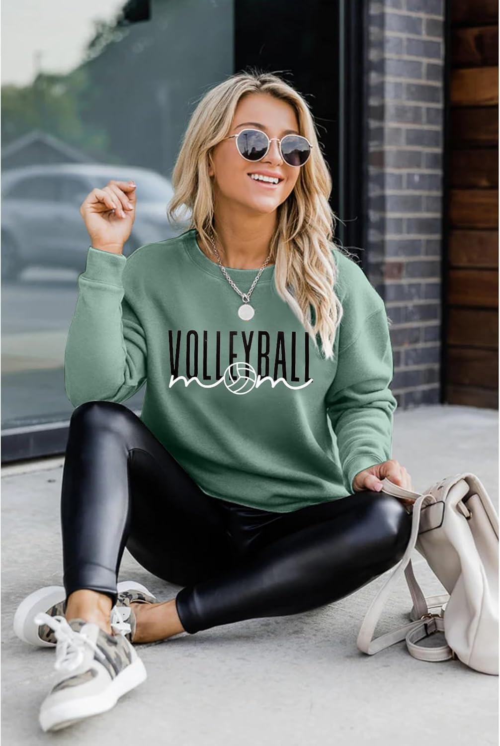 Volleyball Mom Sweatshirt Woman Volleyball Game Day Shirt Volleyball Mom Gift Shirts Casual Long Sleeve Pullover Tops