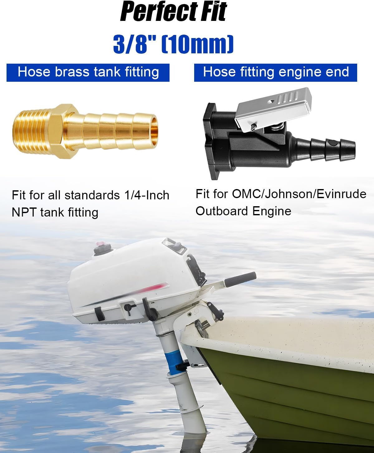 Marine Boat Fuel Line Assembly with Primer Bulb Kit Fit for OMC Johnson Evinrude Outboard Engine Replace 22-13563A6 22-13563Q7 22-13563T7