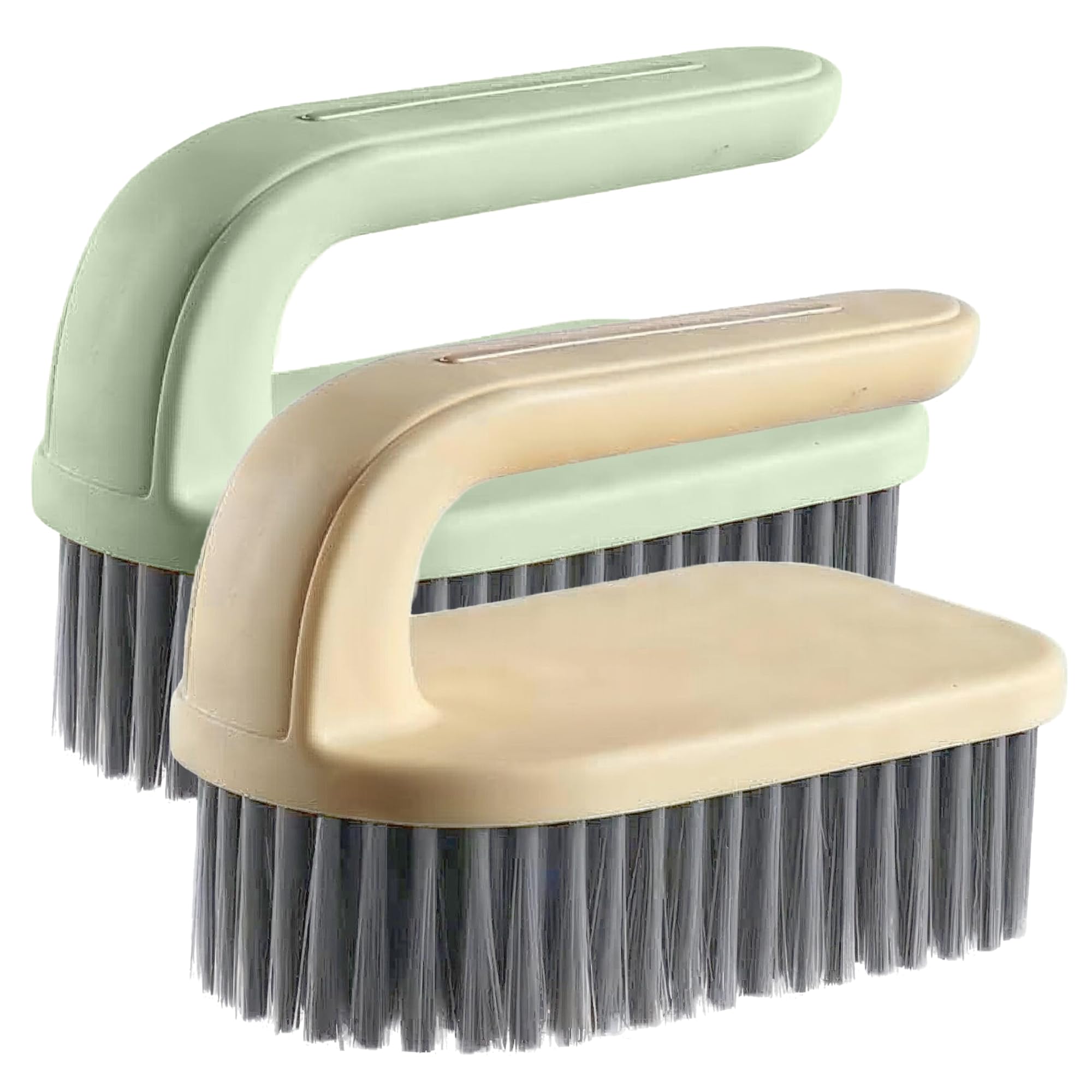 Topest Scrubbing Brush for Deep Cleaning 2 Pack | Multipurpose Heavy Duty Brush Cleaner for Bathroom, Tiles, Floor, Shoes, Sink, Carpets etc.| Sturdy Brush Ergonomic Handle and Firm Stiff Bristles