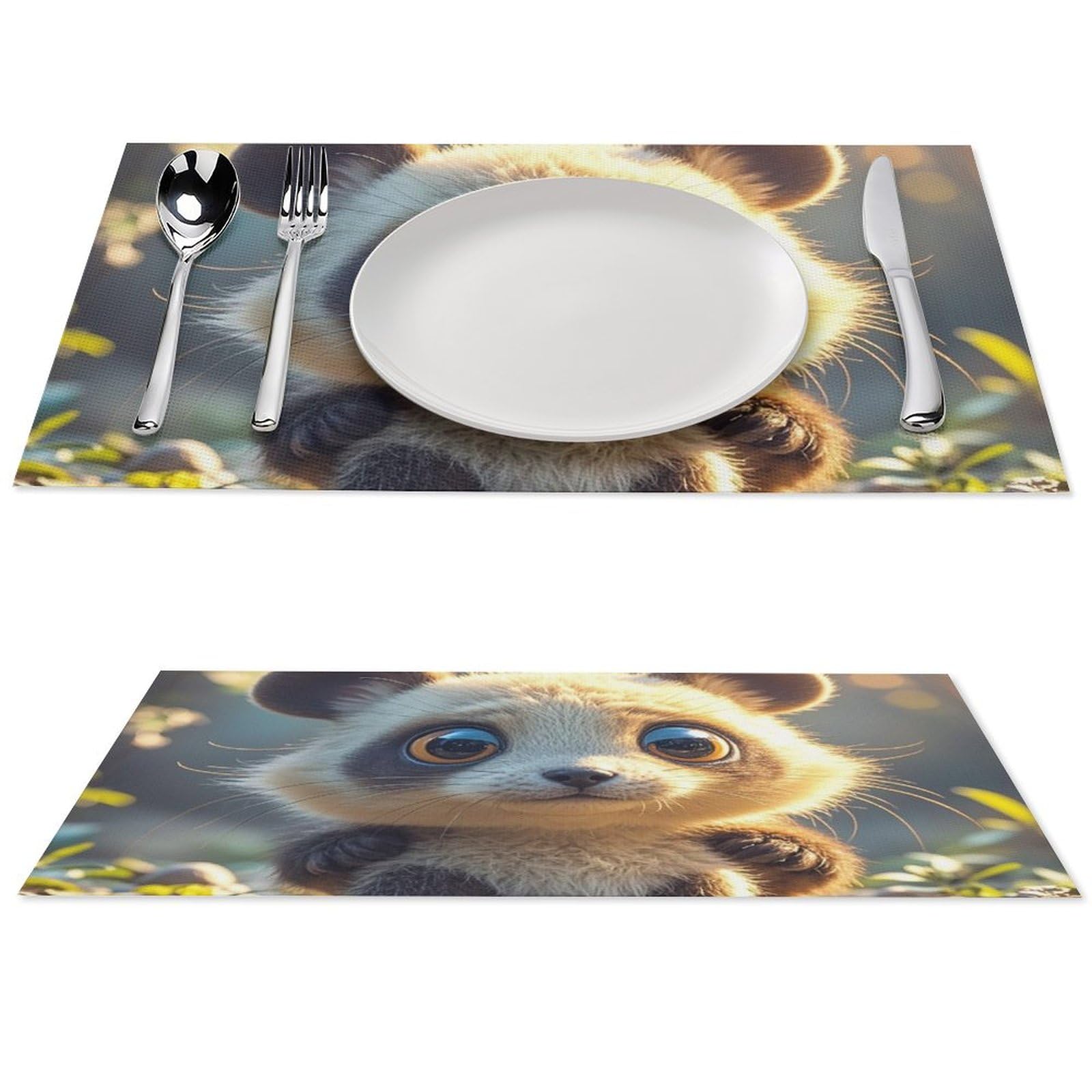 Set de table motif animal mignon | Décoration ludique pour repas en famille et goûter d'enfants