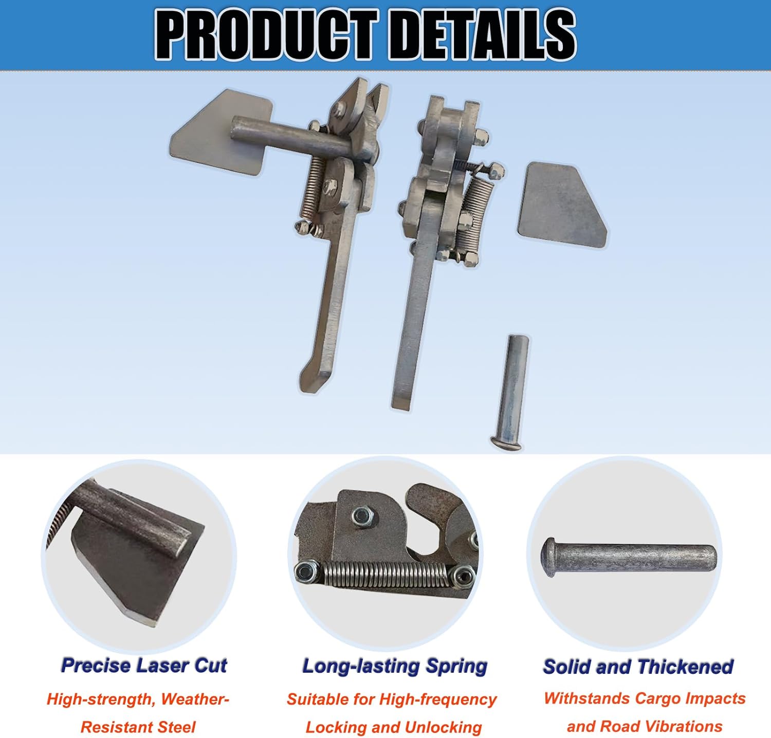 Tailgate Locks Set: 2 Left + 2 Right, Steel Latch Assembly Tailgate Latch Fit Dump Trucks, Tractor Beds, Metal Dump Body Trucks, Large Vehicles, Weld-On Design