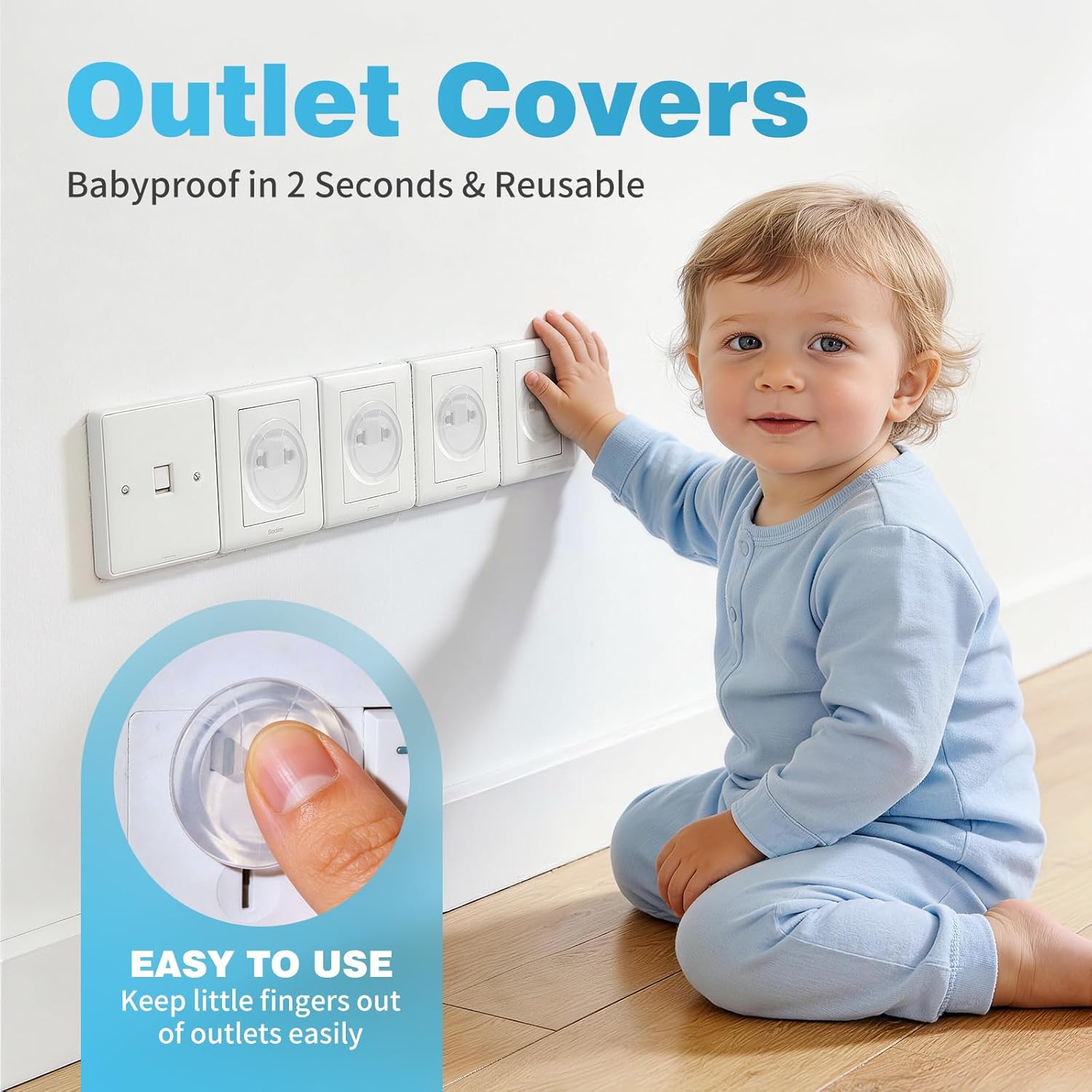 Inaya Baby Proofing Kit - Child Safety Hidden Locks for Cabinets & Drawers, Anti-tip Straps, Door Lever Locks and Outlet Covers - Baby Proof Pack to Keep Your Child Safe at Home