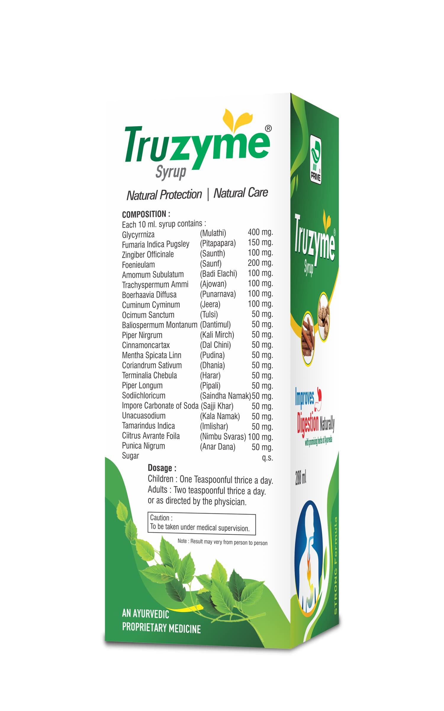 Prime Truzyme Ayurvedic Digestive Syrup – 2 x 200 ML | Blend of 22 Herbs for Improved Digestion, Appetite Booster, Enzyme Support, Natural Remedy for Gas, Bloating & Acidity | - Image 2 thumbnail