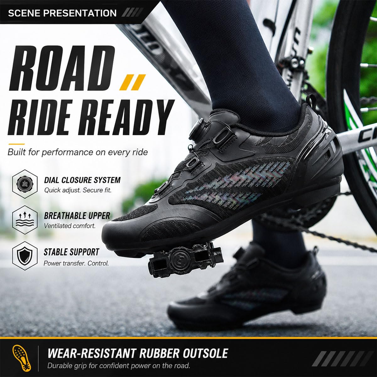 Zapatillas Ciclismo Carretera Hombre y Mujer, 36-47EU