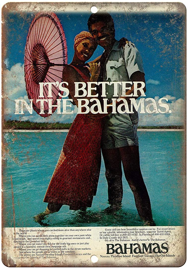 Yelacecca Bahamas Nassau Travel Decor Funny Vintage Metal Sign Poster 8X12 Inches