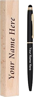 Personalised Blue Metal Stylus Pen with Wooden Box. (Wooden Box, Brown)-picture-29