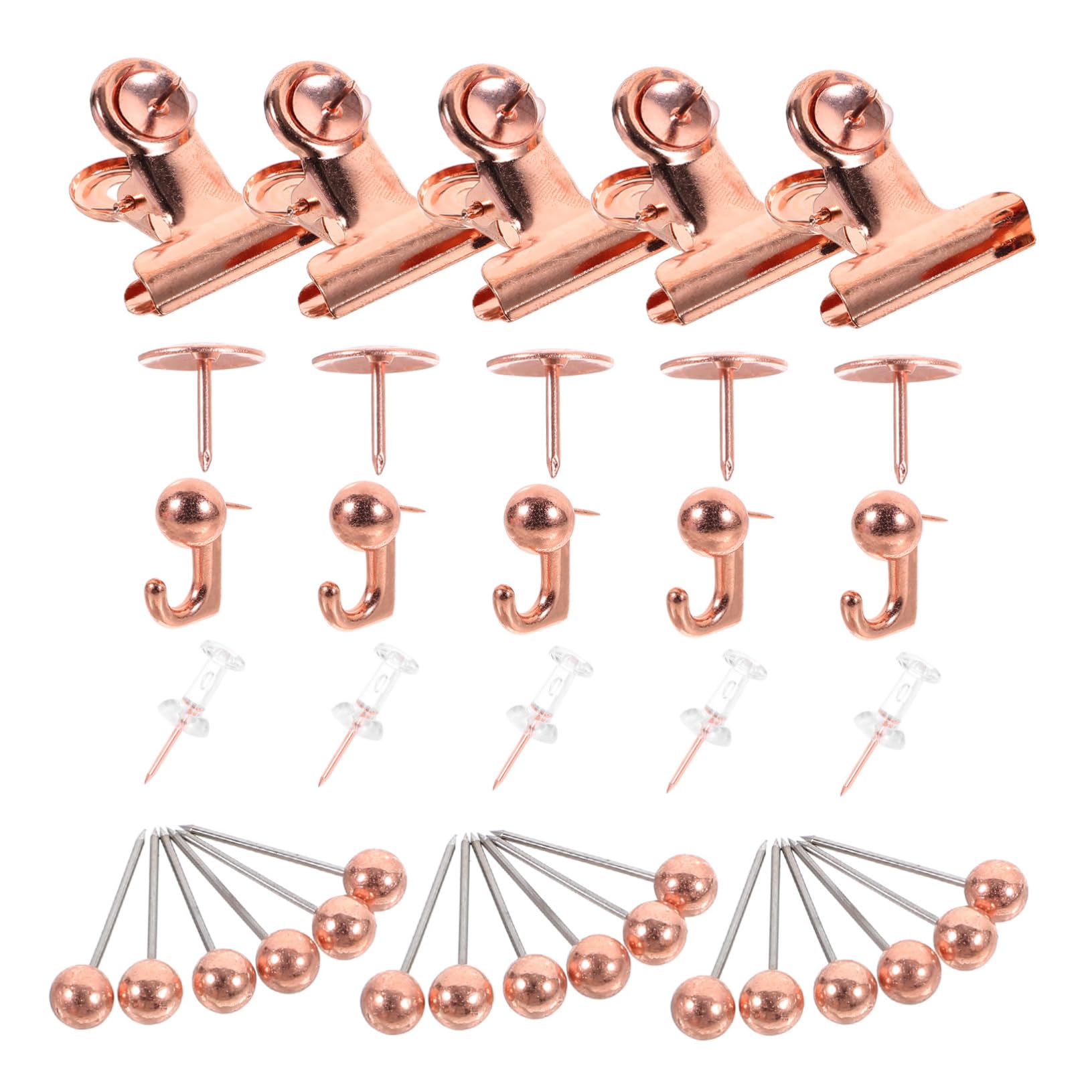 Tofficu 5sätze Metall-pushpins Roségold Für Korktafeln Karten-pinnnadeln Mit Clips Markieren Von Orten Für Kreative Wanddekoration