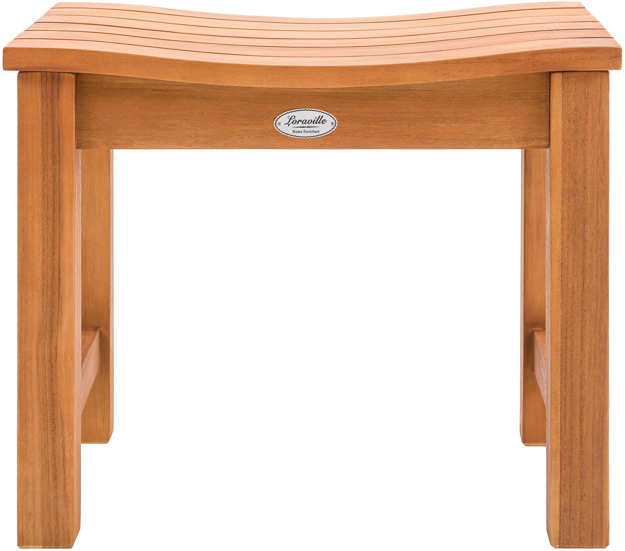 CLP Taburete de Teca para Exteriores Resistente a la Intemperie Bibury, Taburete y reposapiés en uno, Duradero para jardín, Color:Teca