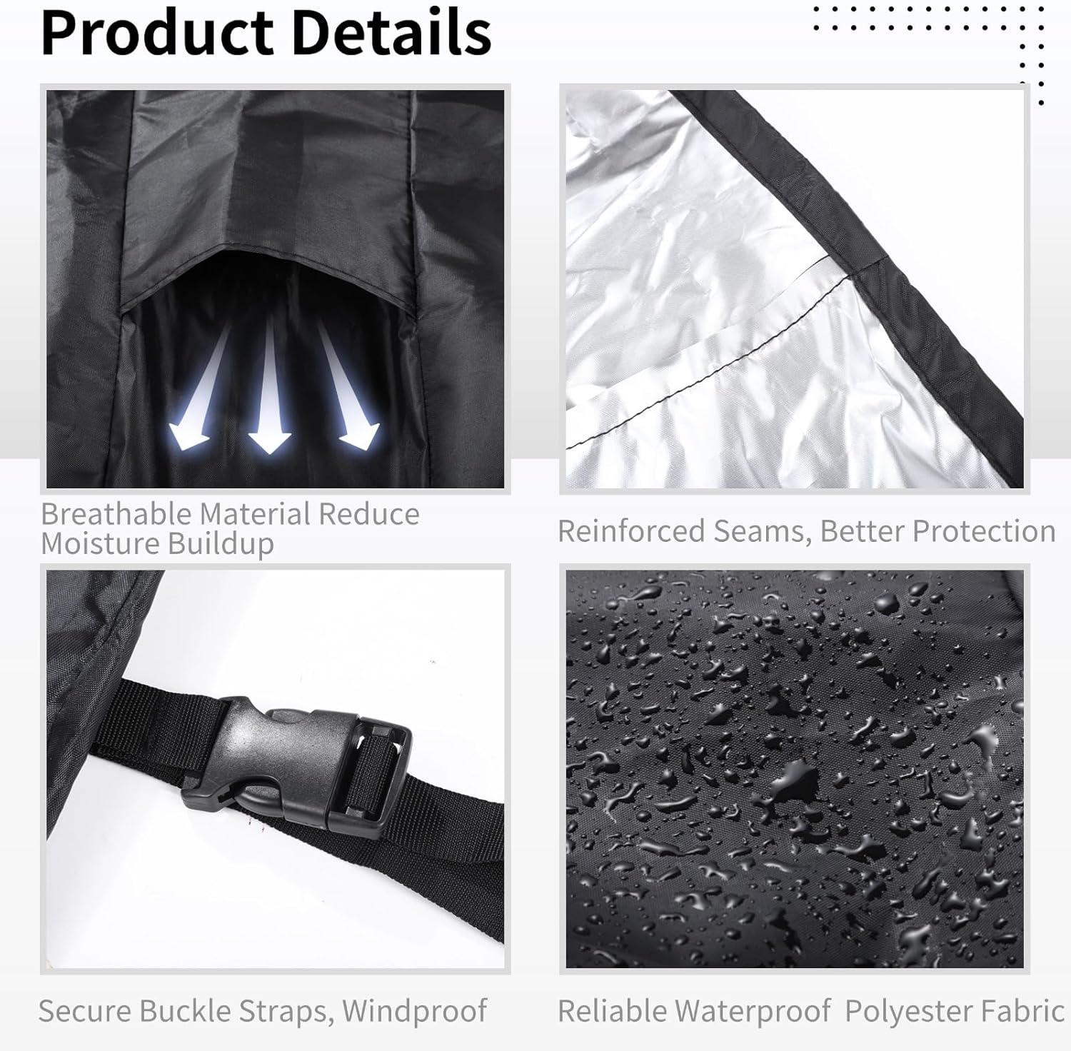 Large Hammock Cover, 149.6 x 6.7 x 31.5 in, Long-Lasting Polyester Fabric, Windproof, Waterproof, Dustproof, with Storage Bag, Easy to Clean, Adjustable Buckles, Black