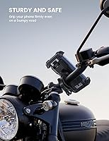 Vista 4 de Lamicall Soporte de teléfono para bicicleta, soporte de teléfono para motocicleta, soporte ajustable para teléfono celular, clip para manillar