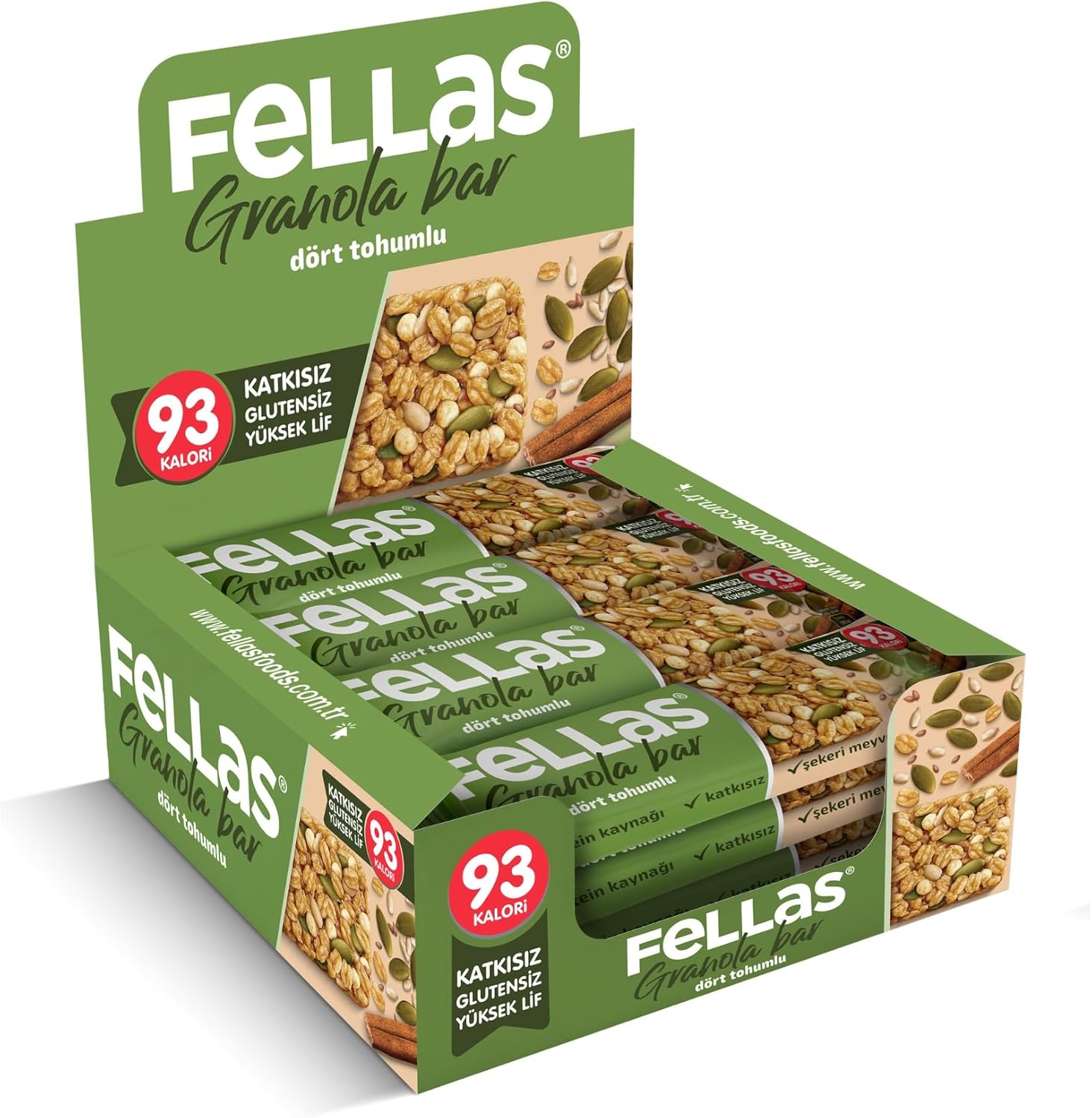 Fellas Granola Bar Dört Tohumlu, 23 Gram, 12 Adet