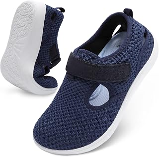 Scurtain Womens Walking Shoes Comfortable Wide Barefoot Shoes Adjustable Diabetic Neuropathy Nursing Shoes Breathable Non Slip Casual Flat Sandals