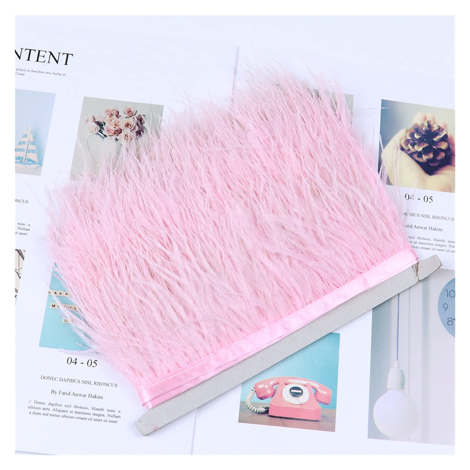 Feather fringe d'autruche rose de 10m pour mariage de rêve