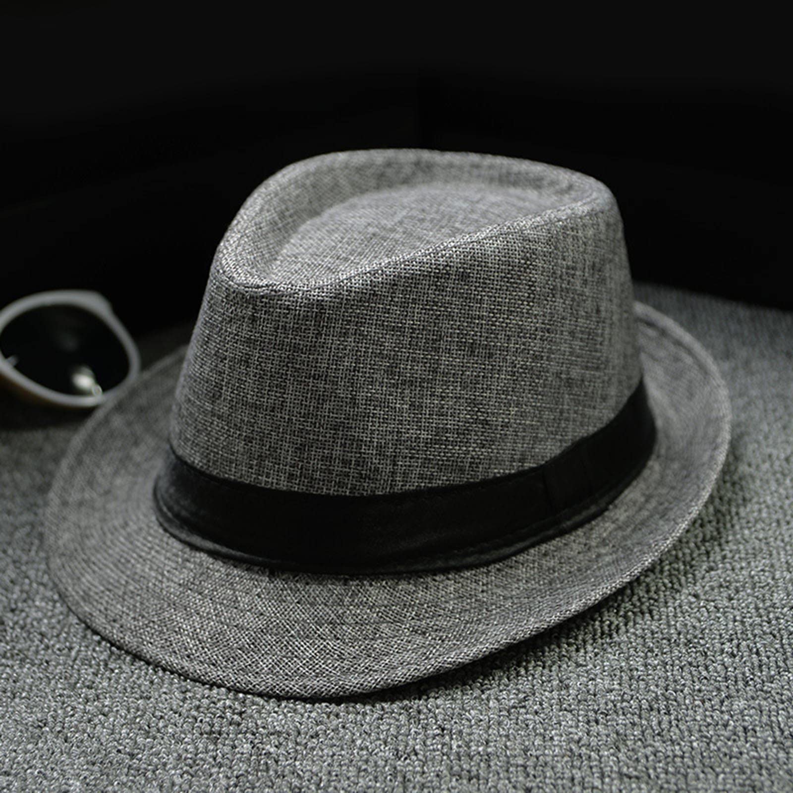 Generisch 2025 Hombres Mujeres Retro Jazz Sombrero Soild British Sun Sombrero de Viaje Sombrero de Sol Pequeño