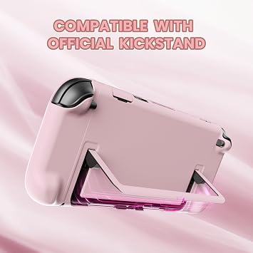 PlayVital Protective Case for Nintendo Switch 2 - Cute Dockable Hard Case Shell for Switch 2 with Thumb Grip & Sticker & Button Caps, Anti-scratch & Shockproof Cover Skin - Cherry Blossoms Pink