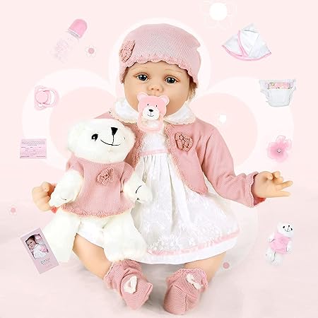 Ziyiui Reborn Poupee Bebe Realiste Bebe Reborn Silicone Souple Vrai Yeux Ouverts Nouveau Ne Babys Doll Poupee Garcon Fille Cadeau Jouet 22 55 Cm Amazon Fr Jeux Et Jouets