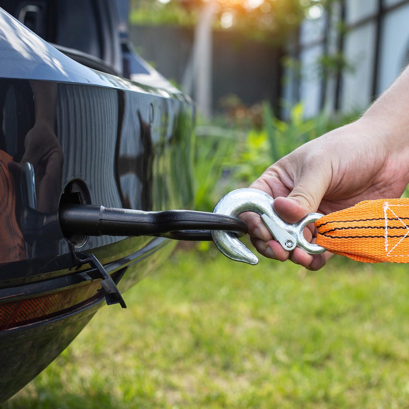 Kit Di 3 Ganci Di Sicurezza Per Rimorchio - 50 Mm, Tono Oro - Per Forcella Traino E Cablaggio