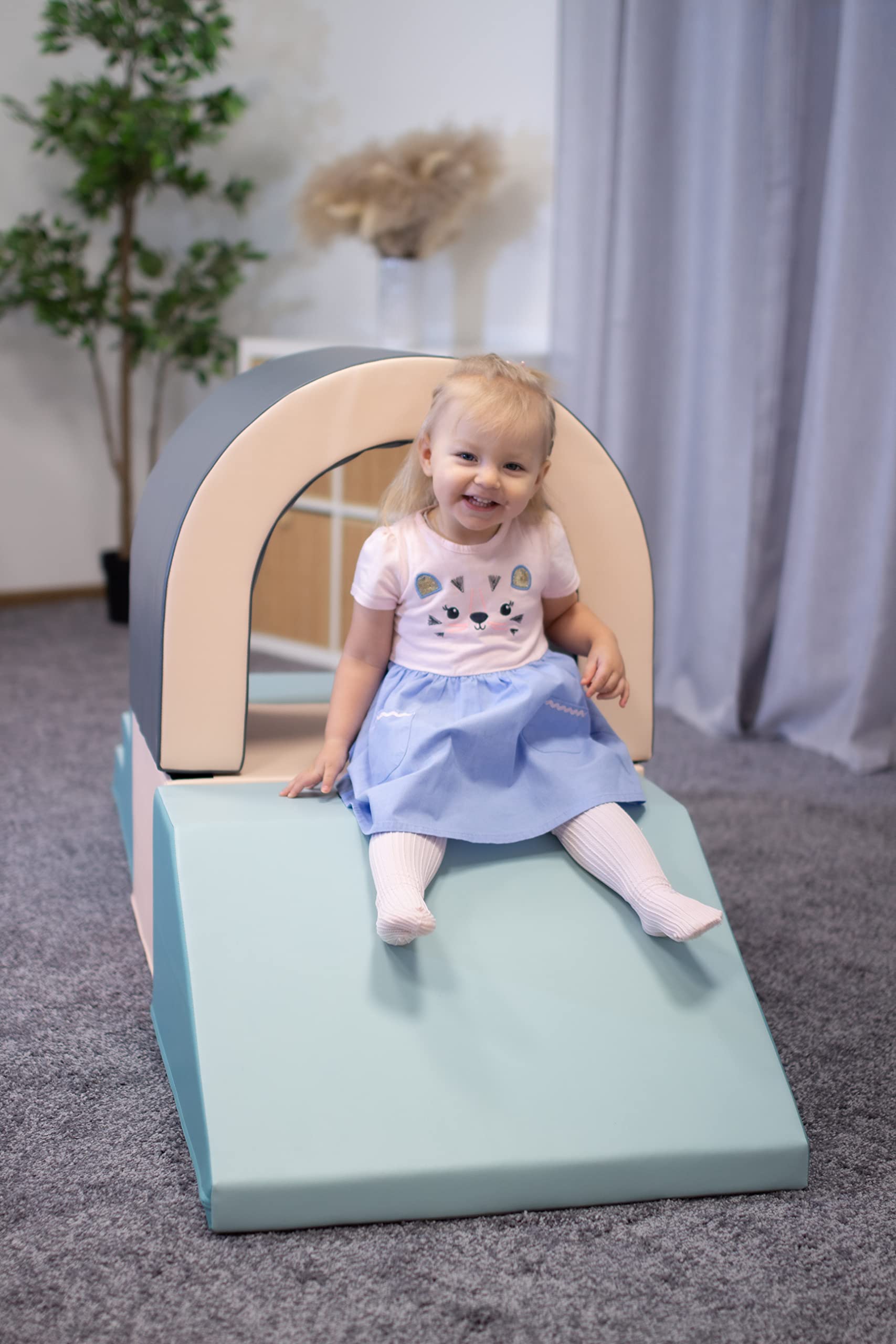 IGLU SOFT PLAY 4 Rutsche Set XXL Softbausteine Schaumstoffbausteine Riesenbausteine - Pastellfarbe (Pastel)