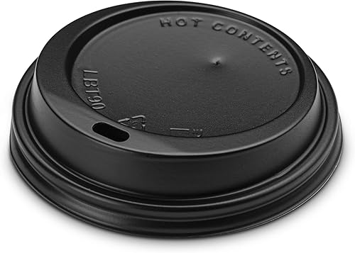 PaperMade Tapas desechables negras para tazas de café (1000 tapas), tapas resellables para bebidas calientes o frías, 1 funda para la mayoría de