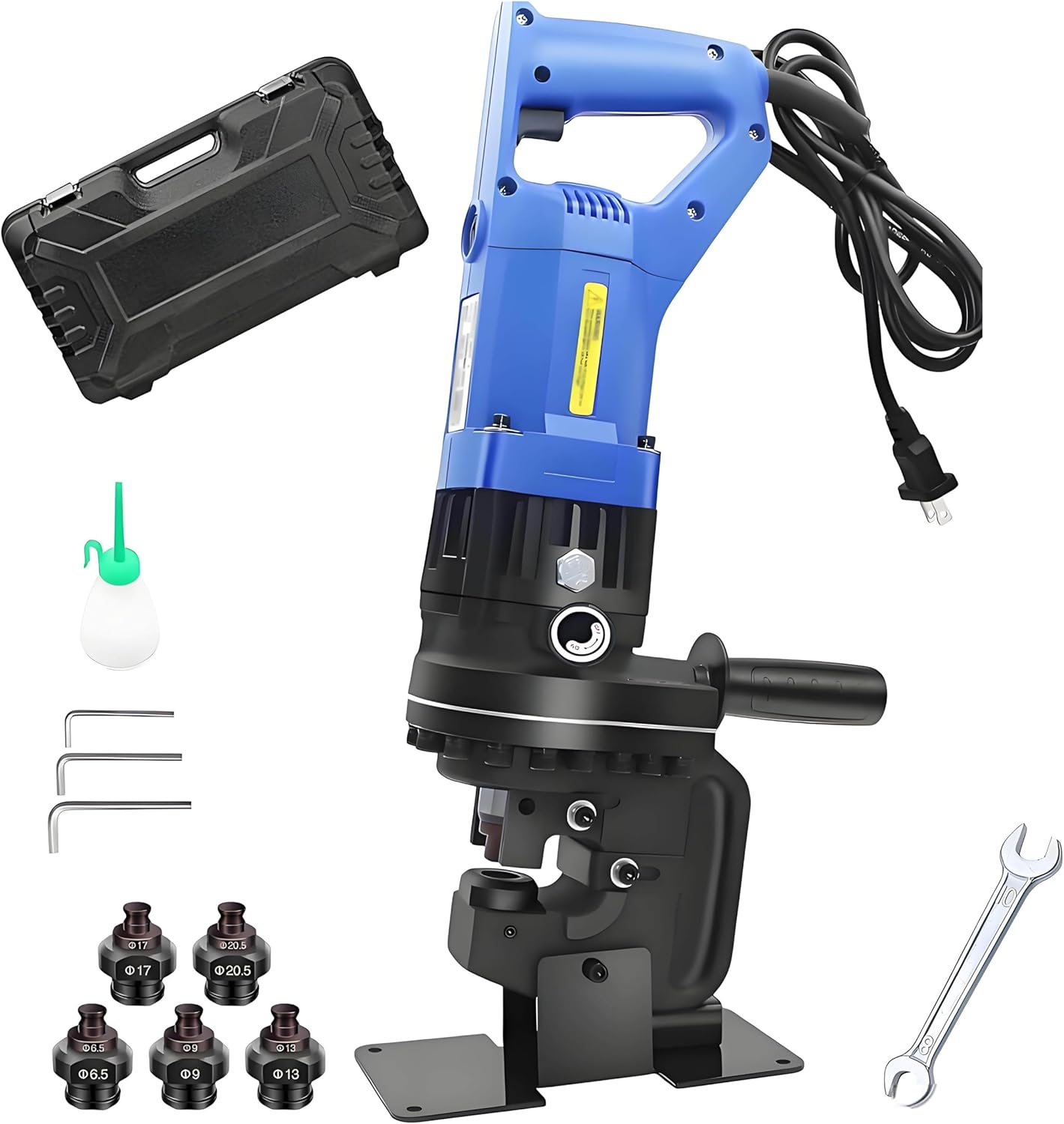 1800w Electric Hydraulic Hole Puncher φ6.5,φ9,φ13,φ17,φ20.5mm Dies,Electric Hydraulic Hole Punching Tool,Punching Tool Hole Digger for Steel,Iron,Aluminum,Copper Anglesteel