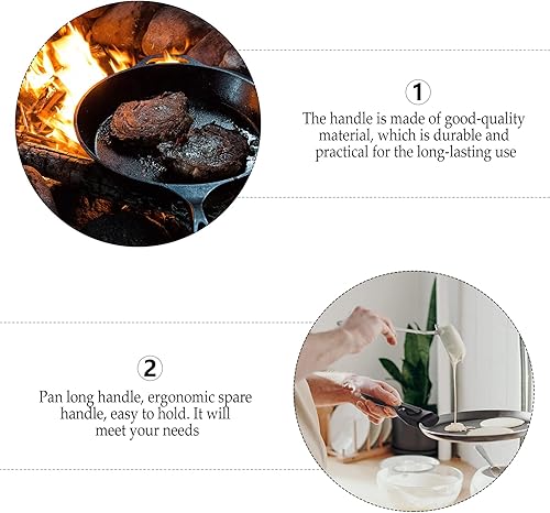 Miniatura 6 de BESPORTBLE Mango de sartén desmontable antiquemaduras para Wok, diseño ergonómico, fácil instalación, baquelita negra para cocina casera, 1 ud