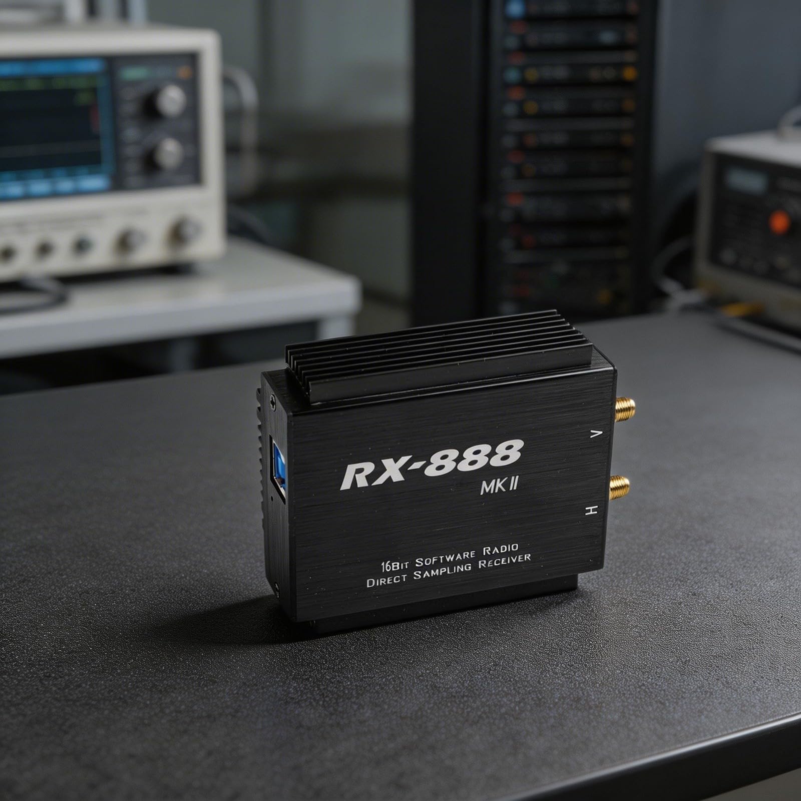 RX-888 MKII Funkempfänger - 16-Bit für ADC (LTC2208) & R828D Tuner, mit programmierbarem ATT/VGA für erweiterte HF/VHF-Signalüberwachung