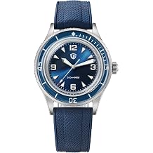 TACTICAL FROG Watchdives WD50Q WD50-Fathoms 38mm Mens Dive Watch with Japanese VH31 Sweep Quartz, Sapphire Crystal 300M Water Resistant, Vintage Style FKM Rubber Strap Analog Wristwatch