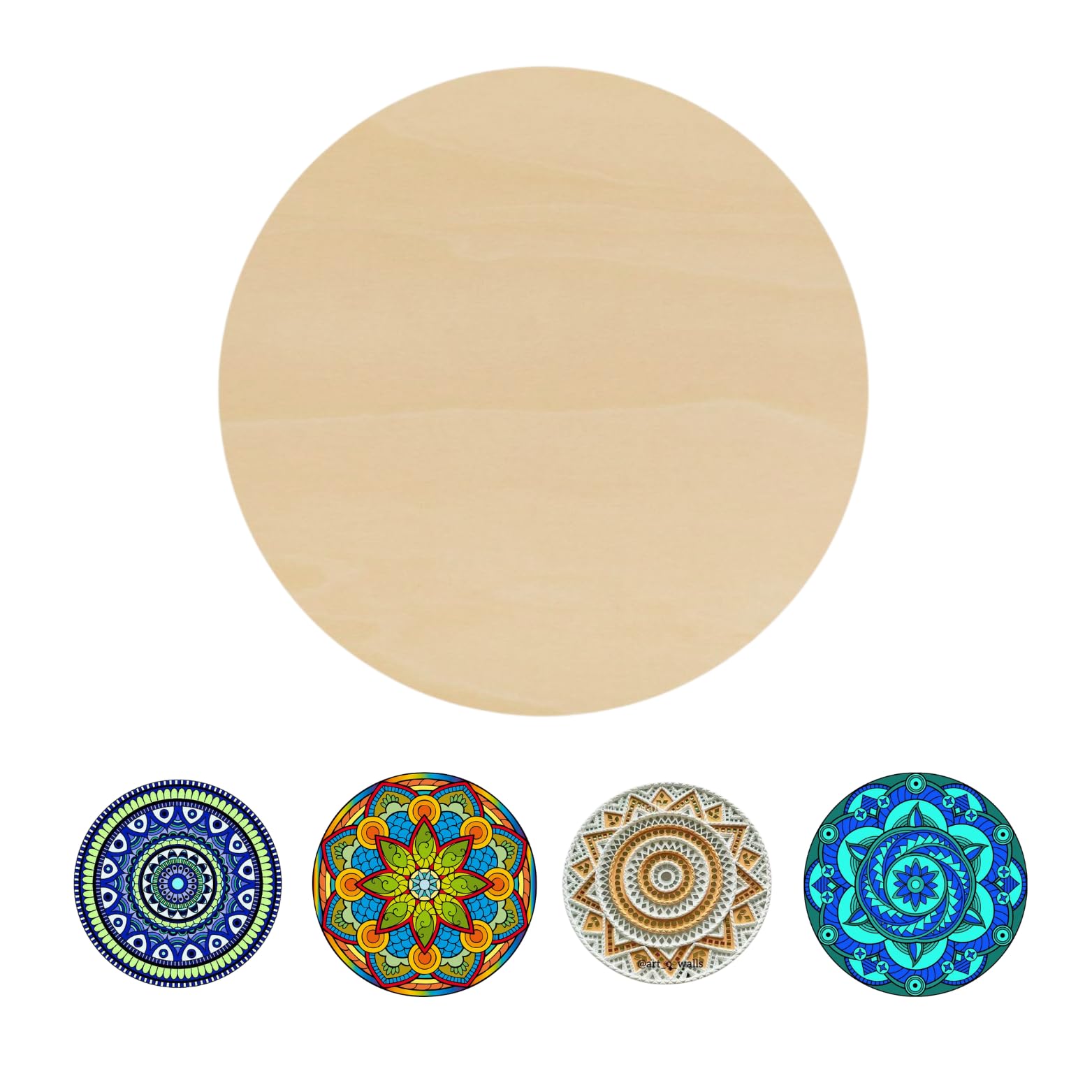CRAFTICK Plain Round MDF 8-Inch DIY Base for Art & Craft | Set of 8 | Thickness 2.8MM | Premium Unpainted Wooden Circle for Painting, Wall Decor, Lippan Art (8 Inch)-image-20
