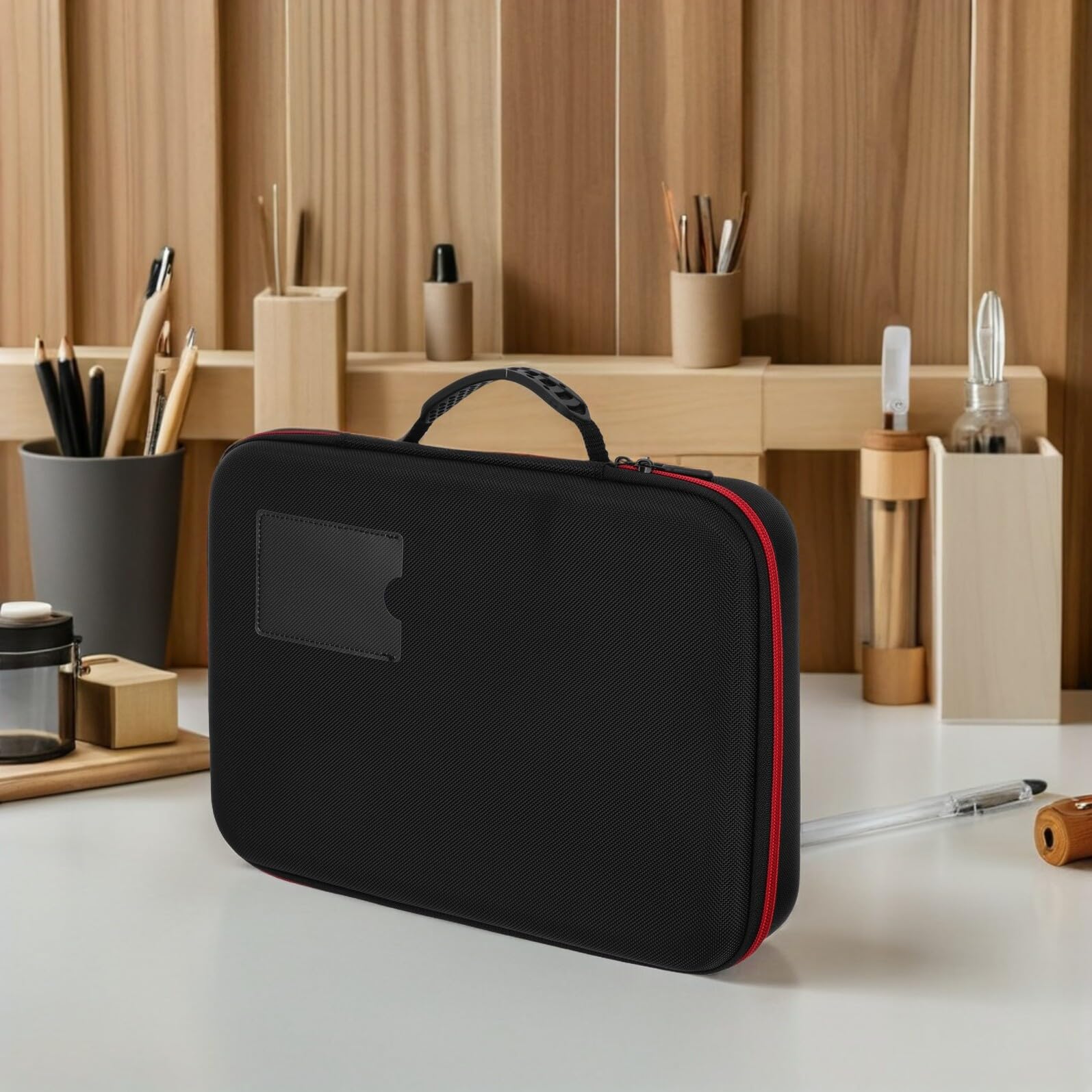 Custodia Porta Batterie Rigida in Eva Scomparti per Aa Aaa Batterie di Formato Standard 9v e Batterie al Litio, Organizer Portatile Maniglia per Stoccaggio Sicuro e Trasporto