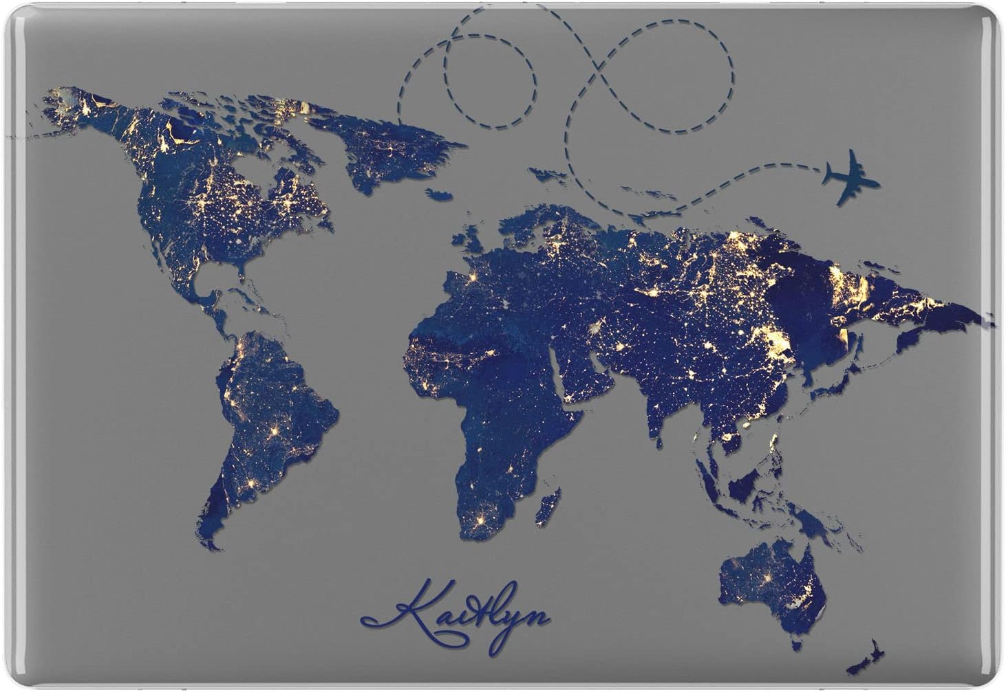 Hard Case Compatible with MacBook Air 13 15 inch Pro 16 14 M5 M4 M3 M2 M1 2026 2025 2024 2022 2020 Plastic Cover Custom Name Travel World Map Space Protective Laptop Clear Personalized for Him