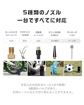 Amazon | zepan car 空気入れ 自転車 電動 タイヤ 電動空気入れ