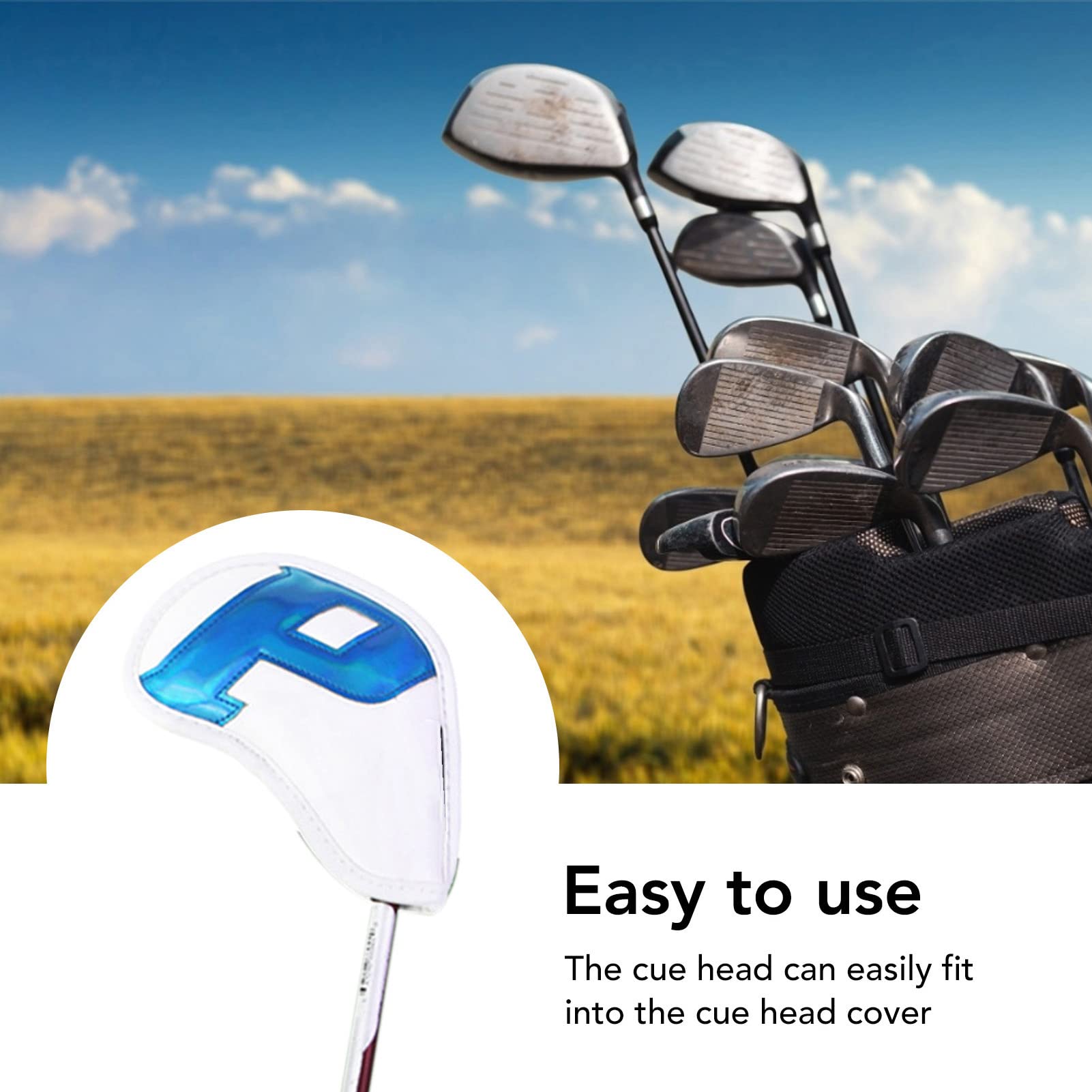 Golfschlägerkopfhüllen aus PU-Leder | Mehrfarbige Golfschlägerhauben for Outdoor-Sportarten