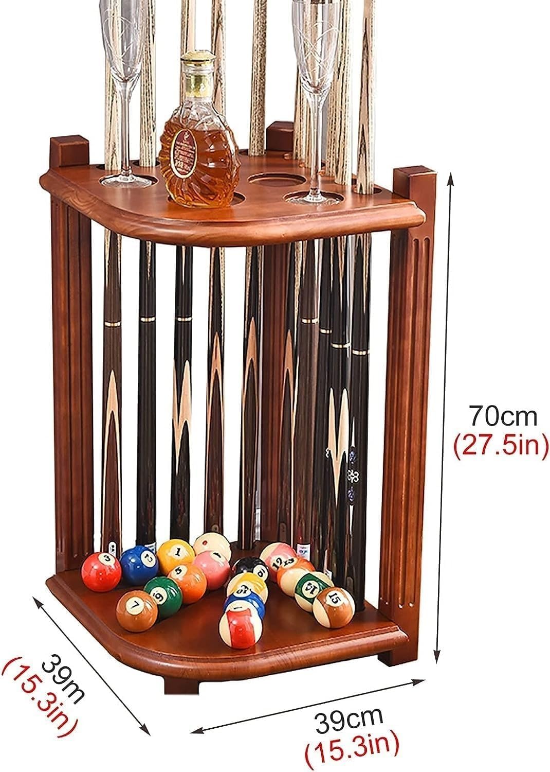 Floor Stand Pool Rack, Billiard Storage Organizer Display, Freestanding Modern Pool Stick Holder, Easy to Install