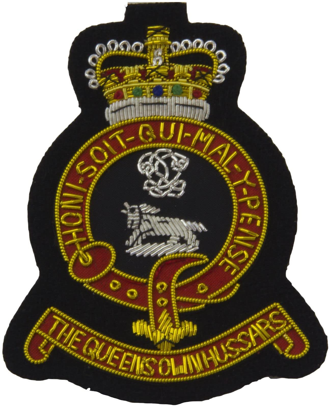 The Regimental Shop Men's Red/Gold Queen's Own Hussars Regital Blazer Badge