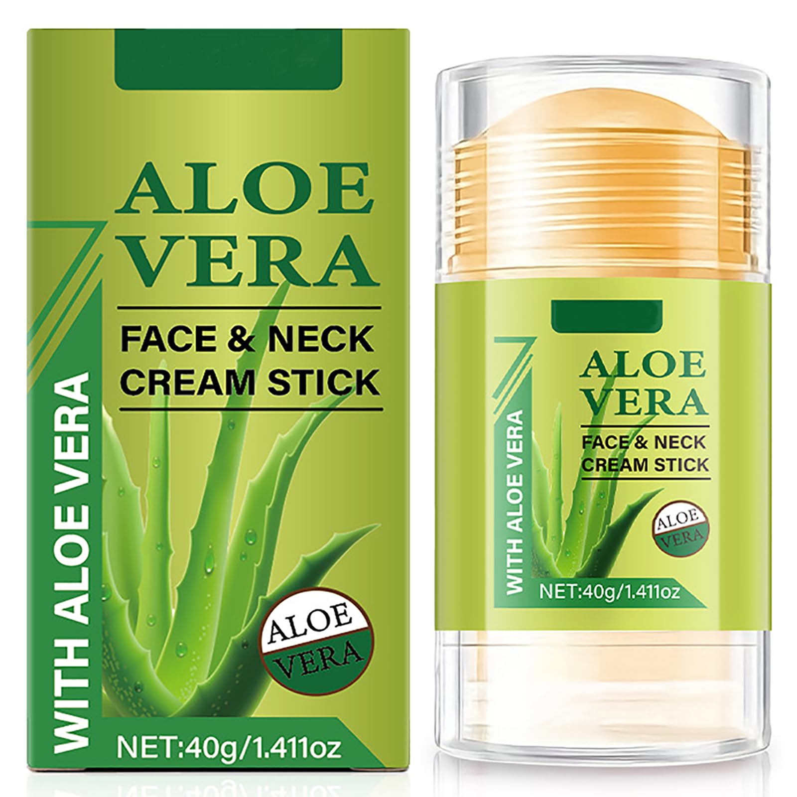 Yniquet Face Balm Stick with Aloe Vera, Aloe Vera Face Moisturizer Day & Night Lifting & Firming Anti Wrinkle Neck Facial Care Stick Nourishing Anti