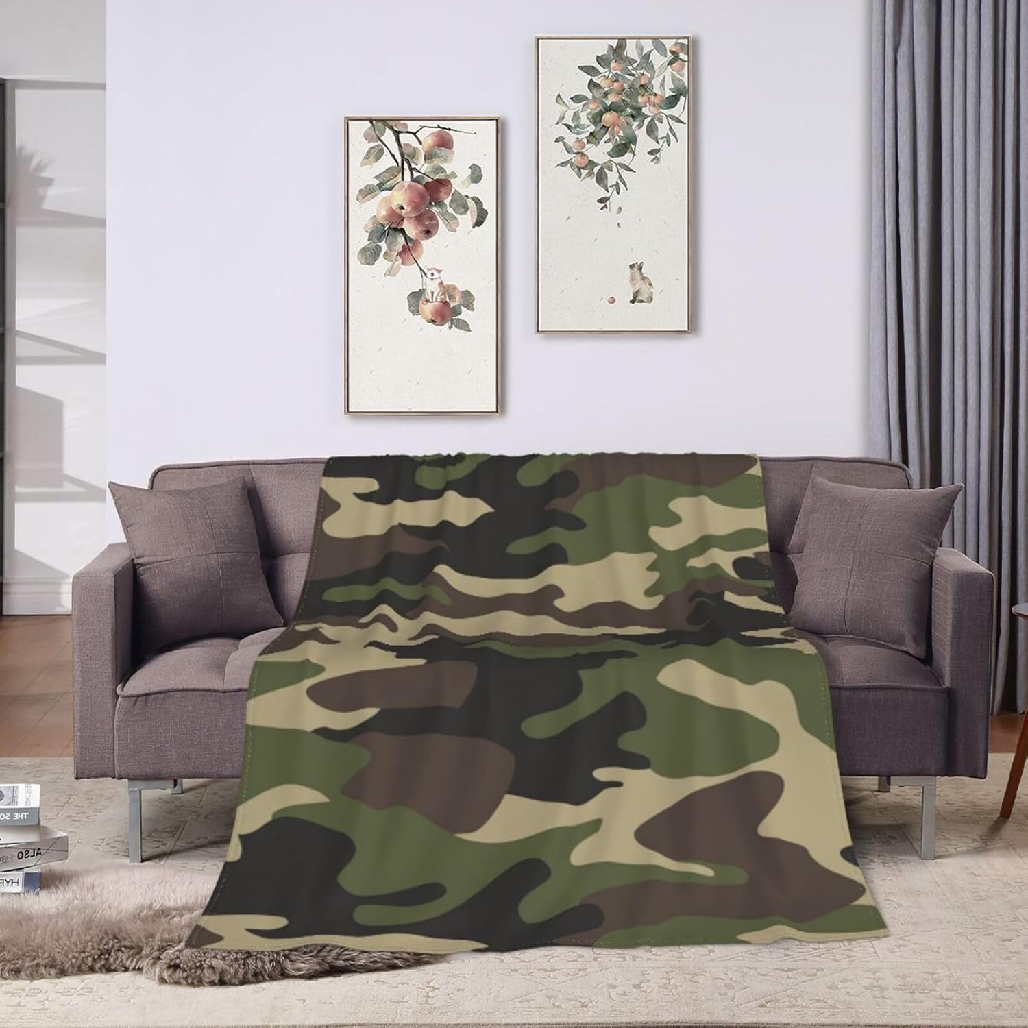 Camouflage Classic Camo Blanket Soft Comfy Flannel Throw Blankets Lightweight Warm Bed Throws Plush For Couch Sofa Camping Office Travel Home Bedroom Decor Girls Boys Women Men Gifts 60"X50" - Image 8