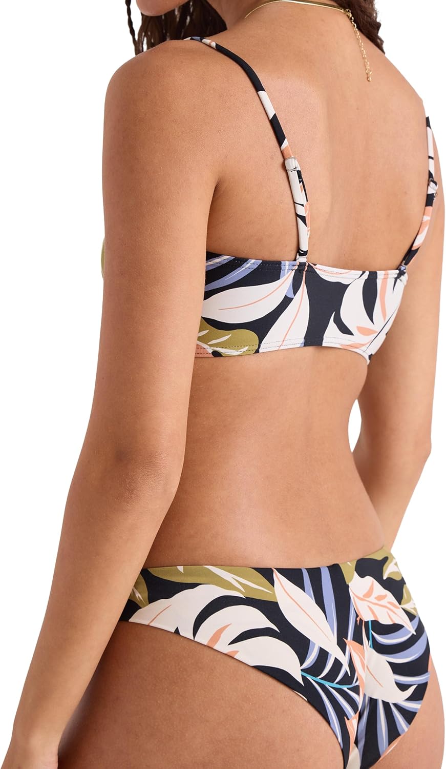 Volcom Women's Bikini Bottoms- Cheeky Coverage, UPF 50+ Sun Protection, Beach & Pool Swimwear, Black Multi, Small