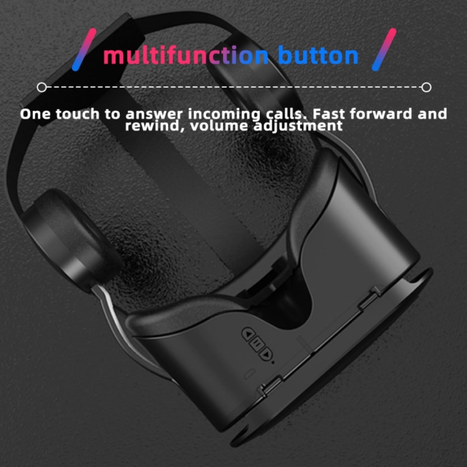 Cuffie VR per cellulare, occhiali 3D per realtà virtuale per iOS e Android, design leggero in ABS per film di gioco coinvolgenti, nero