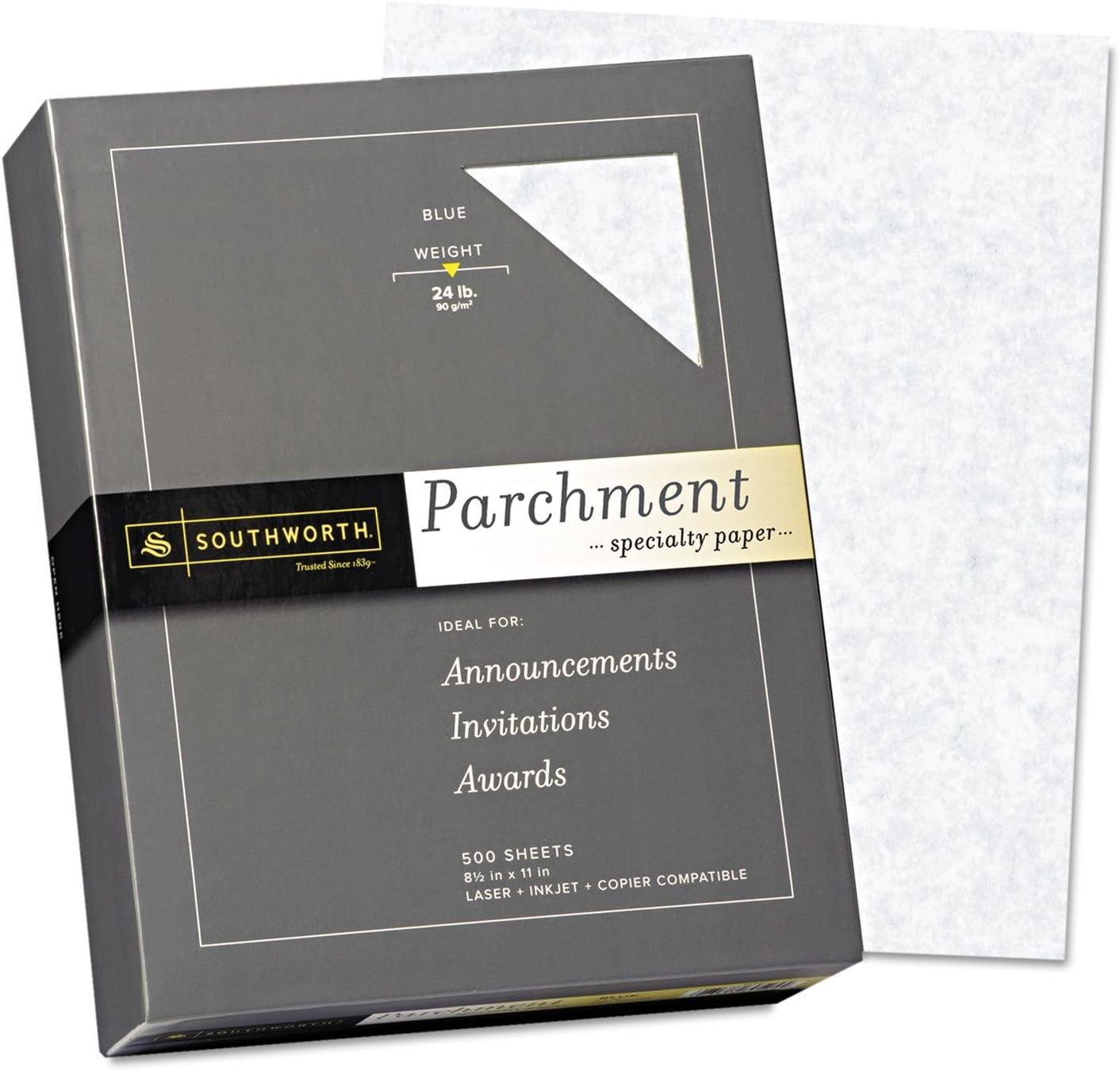 964C Parchment Specialty Paper Blue 24 lb. 8 1/2 x 11 500/Box
