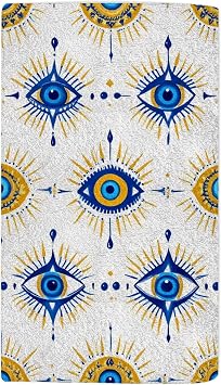 Blue Evil Eyes Hand Towel Evil Eye Magic Blue White Gold Eyes Sex Fashion Face Towels Suit Travel Sports Pool Swimming Bath Camping Spa Gym Yoga,15x30 Inch