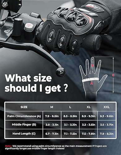 Miniatura 7 de KEMIMOTO - Guantes de motocicleta para hombre, guantes de ciclismo para pantalla táctil, para deportes al aire libre, en carretera, vehículo
